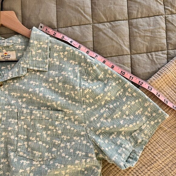 Stretch Selvage Short Sleeve Shirt - Marine Layer - Men's Large - Picture 9 of 11